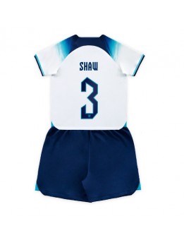 England Luke Shaw #3 Replika Hemmakläder Barn VM 2022 Kortärmad (+ byxor)